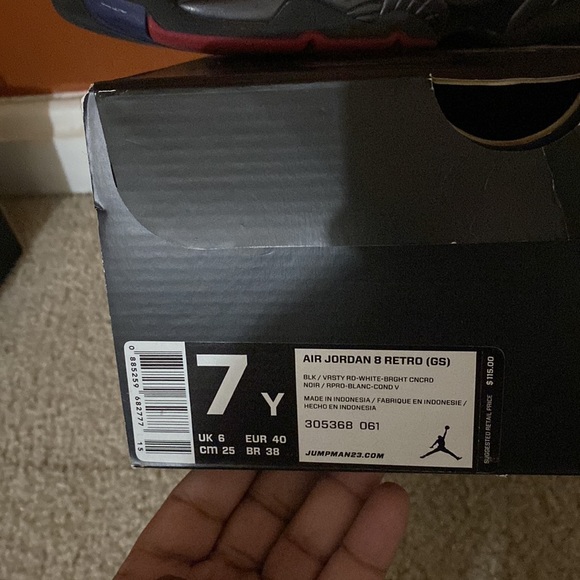 Jordan retro 8 playoffs size 7y - Picture 2 of 5